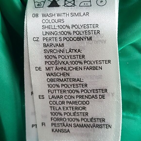 H&M Divided Faux Suede Burnout Velvet Green Zipper Moto Jacket Lined Womens 6 - Picture 13 of 13